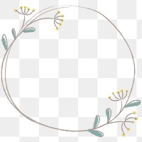Leafy doodle frame design element