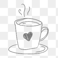 Heart symbol on a cup doodle style illustration
