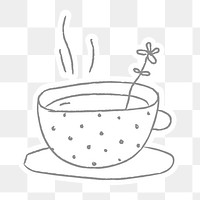 Cute polka dot coffee cup doodle style illustration