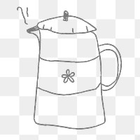 Cute kettle doodle style illustration