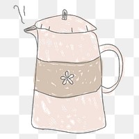 Cute kettle doodle style illustration