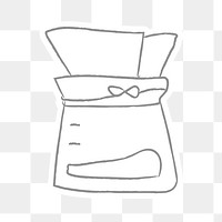 Doodle style coffee drip design element