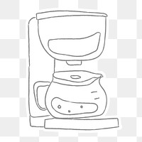 Doodle style coffee maker design element