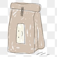 Cute paper bag doodle design element