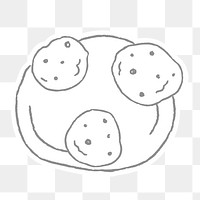 Cute chocolate chip cookie doodle style illustration