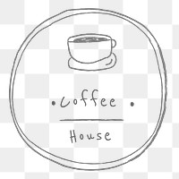 Coffee house badge doodle style illustration