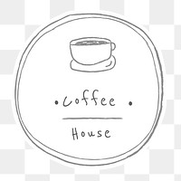 Coffee house badge doodle style illustration