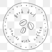 Doodle coffee beans logo design element