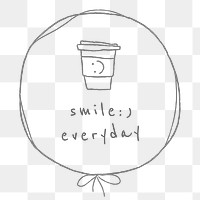 Coffee shop badge doodle style illustration