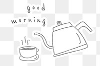 Doodle style morning coffee design element
