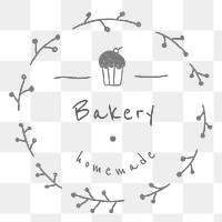 Bakery shop badge doodle style illustration