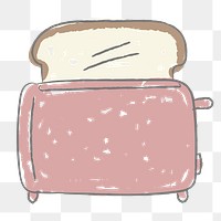 Doodle pink bread toaster design element