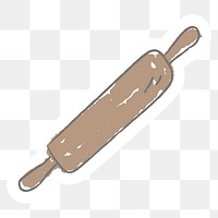 Doodle rolling pin sticker design element