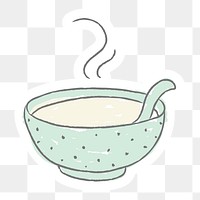 Doodle soup bowl sticker design element