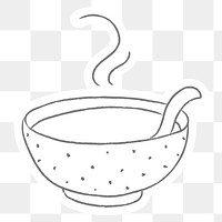 Doodle soup bowl sticker design element