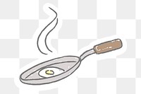 Fresh cooked fried egg on a pan sticker design element
