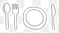 Doodle cutlery and plate sticker design element