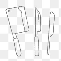 Set of knives design element
