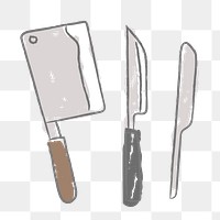 Set of knives design element