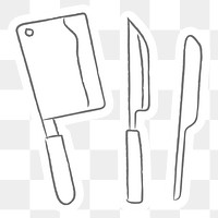 Set of knives sticker design element