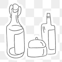 Set of condiment sticker design element
