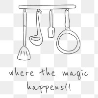 Doodle kitchenware equipment design element