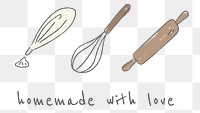 Homemade with love baking utensils set