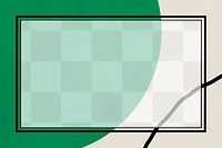 PNG rectangular frame on green retro design border