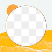 Circle PNG frame round orange texture