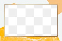 PNG rectangular frame on orange wavy texture 