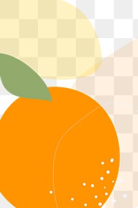 Hand drawn orange fruit Memphis background design element