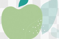 Hand drawn green apple Memphis background design element