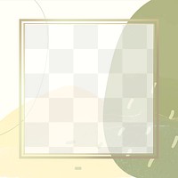 Gold square png frame minimal green
