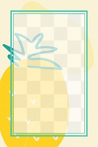 Yellow pineapple frame png in yellow