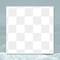 Square frame png on gray wavy texture