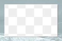 White rectangular frame png on gray wavy texture