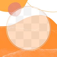 Circle PNG frame round orange texture