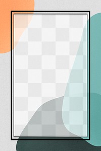 PNG Black frame on abstract retro orange green background 