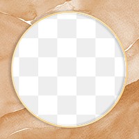Brown watercolor round frame design element