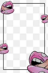 Pink lips on frame design element
