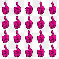 Pink thumbs up design element