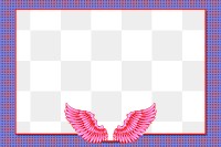 Pink wings purple frame design element