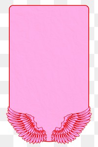 Pink wings rectangle frame design element