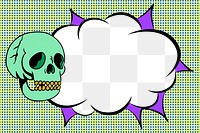 Green skull cartoon effect speech bubble