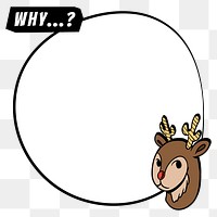 Curious reindeer frame design element