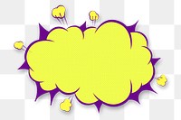 Yellow cloud cartoon effect speech bubble design element