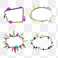 Cartoon effect speech bubble set design element