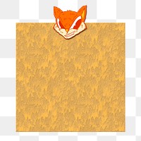 Orange fox cartoon frame design element