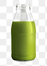 Fresh milk green tea in a glass bottle mockup