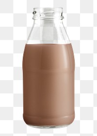 Fresh chocolate milk in a glass bottle mockup